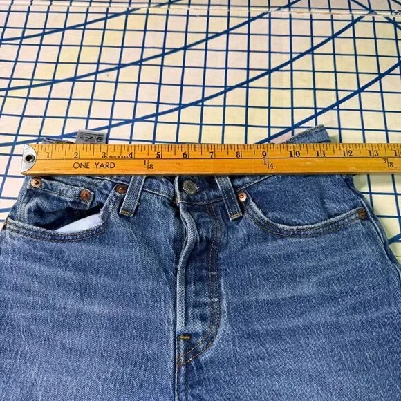 Levi’s 501 Jeans Straight Leg Distressed Blue Denim Western Men's Size 24x30 - Picture 11 of 12